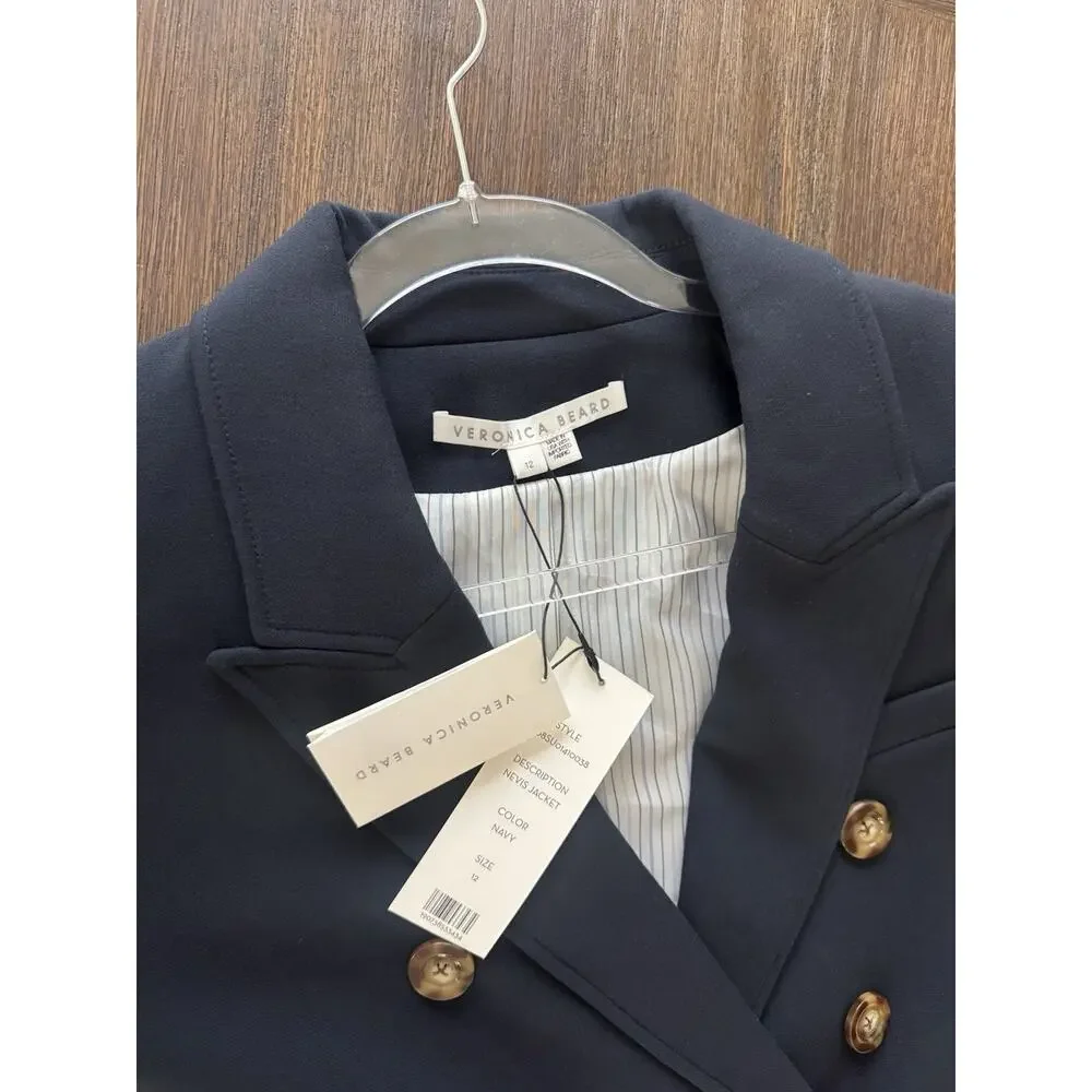 Veronica Beard Blazer Navy Blue Navis Cropped Dickey Jacket Womens 12 NWT - Picture 6 of 11